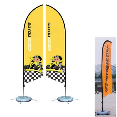 Custom Double Sided Advertising Feather Flags w/ Ground Spike