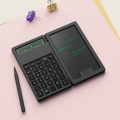 Portable Folding Scientific Calculator with LCD Writing Notepad Stylus Pen
