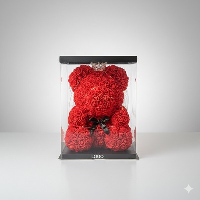 Preserved Rose Bear Gift Artificial Flower Bouquet Decorative Ornament Birthday Valentine's Day