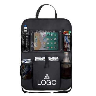 Car Seat Back Organizers With Touch Screen Tablet Holder
