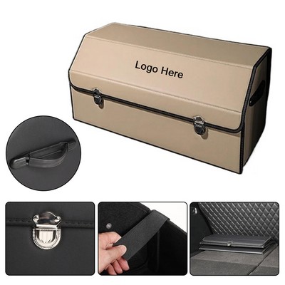 Large capacity Automotive Consoles Trunk Organizer Leather Storage Box for Car