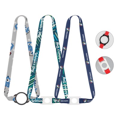 3/4" Full Color Dye-Sublimated Water Bottle Holder Lanyard
