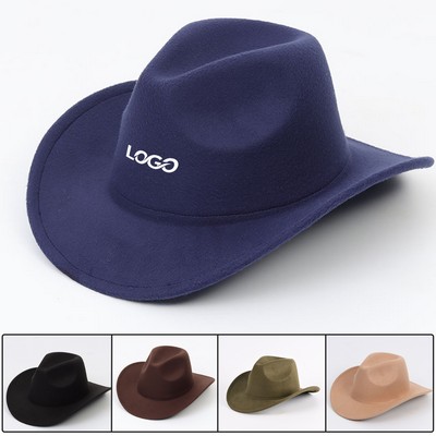 Moq 20Pcs Western Cowboy Hat Wool Felt Top Hat