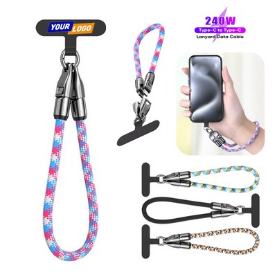 2-In-1 Mobile Phone Lanyard Multi Charging Cable