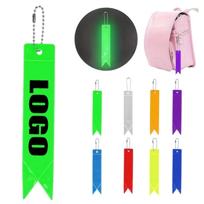 Portable Safety PVC Reflective Ribbon Keychain