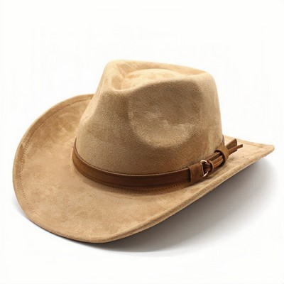 Amazon New Arrival Wool Felt Western Cowboy Hat for Men and Women Suede Trim