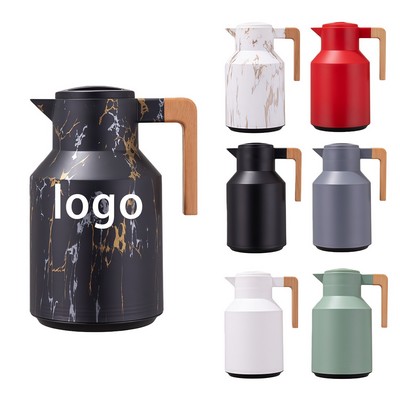 Thermal Coffee Carafe with Wooden Handle