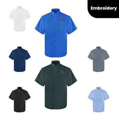 Men's Short Sleeve Twill Button Down Shirt