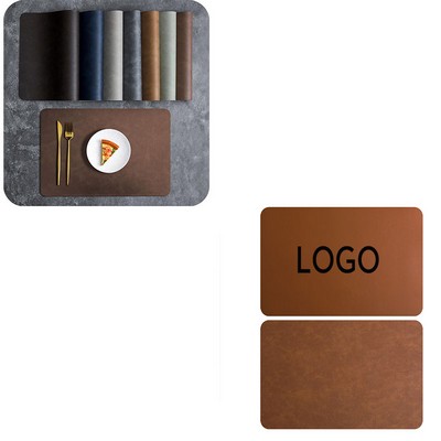 17 1/2" Waterproof PVC Square PU Leather Placemat Dining Table Pad