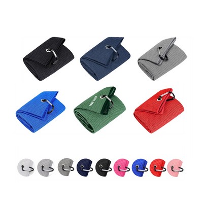 Microfiber Fabric Golf Towel With Carabiner Clip