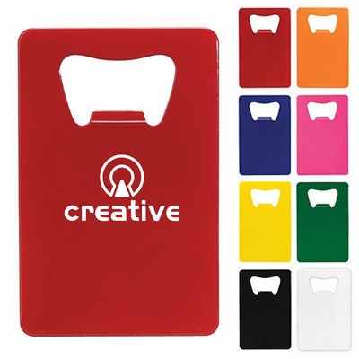 Credit Card Style Rubber-Coated Stainless Steel Bottle Opener