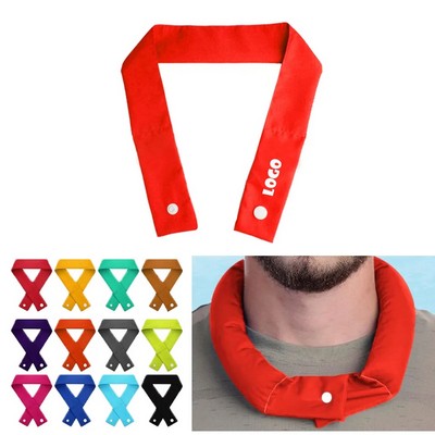 Buttoned Polyester Cooling Towel Scarf