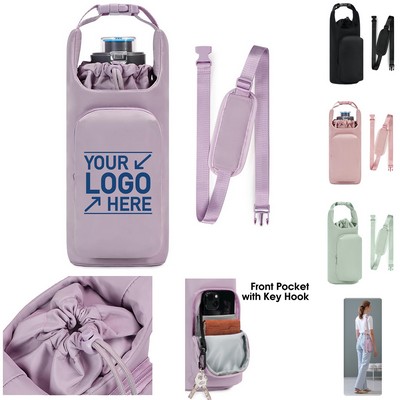 Insulated Water Bottle Holder with Adjustable Shoulder Strap