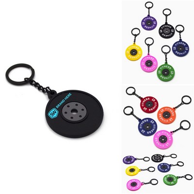 Dumbbell Plate Keychain