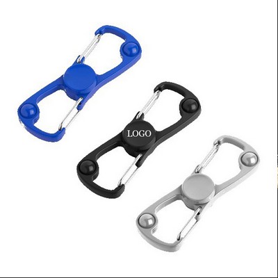 3" Compact Zinc Alloy Dual Clip Spinner Fidget Toy w/ Carabiners