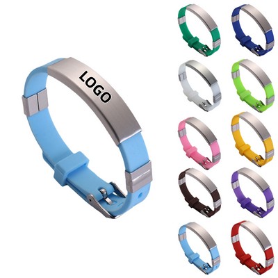 Stainless Steel Silicone Wristband