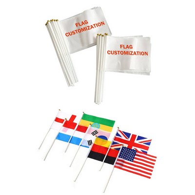 Custom Hand Wave Stick Flag (5.5" x 8.3")