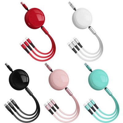 3-In-1 Retractable USB Fast Charging Cable