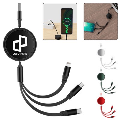 Retractable Metal 3-In-1 Charging & Sync Cable