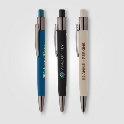 Malmö Recycled Aluminum Soft Touch Barrel Pen - Full-Color Inkjet