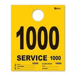 1000-1999 Heavy Brite™ Yellow Premium Service Dispatch Number Tag