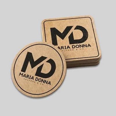 Custom Kraft Paper Coaster - Round - 3"