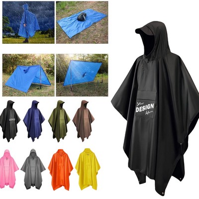 3-In-1 Multi-Purpose Waterproof Ripstop Poncho