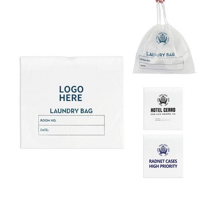 Travel-friendly Plastic Hotel Laundry Bags with Drawstring and Label Strips