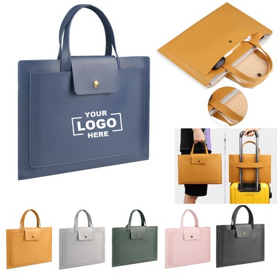 Faux Leather Business Briefcase