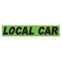 "LOCAL CAR" Green/Black Rectangle Slogan Vinyl Sticker