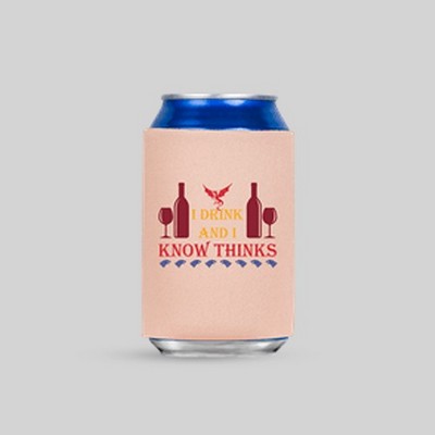 Full Color Can Sleeve - Full Color Dye-Sublimated Imprint, Solid Color Background 12 Oz