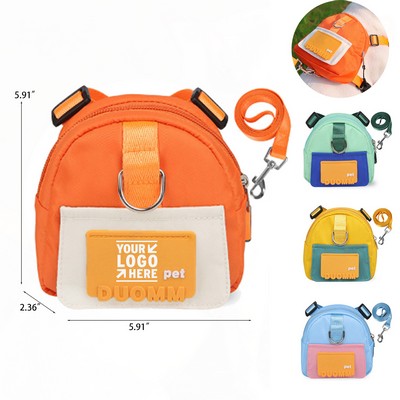 Cartoon Pet Polyester Backpack with Dog Leash for Outdoors