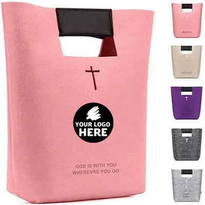 Luxury Felt Bible Tote Bag