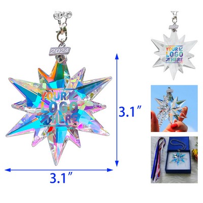 Christmas Crystal Snowflake Star Sparkly Ornaments