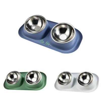 Double Dog Food Bowls Stainless Steel
