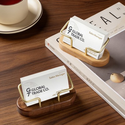 Wooden Business Card Holder for Desk