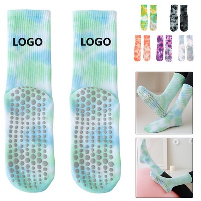 Tie-Dye Grip Yoga Crew Socks