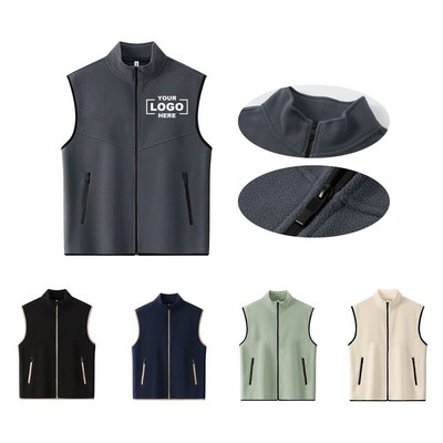 Men's Full Zip Warm Polar Fleece Vest