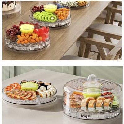 Outdoor chilled 4-compartment multi-functional food storage box