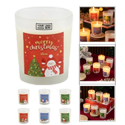 Christmas Themed Scented Votive Candles In Glass