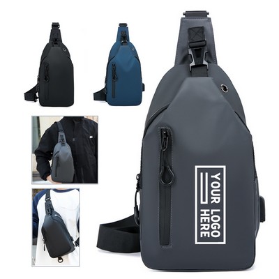 Waterproof Sling Backpack Bag With Usb Charging Port