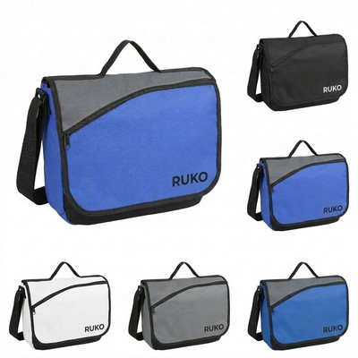 All Purpose Messenger Bag with Front Flap Organizer and Adjustable Strap