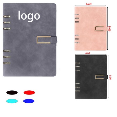 A5 Hardcover Synthetic Leather Journal With Ribbon Bookmark
