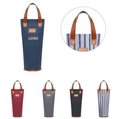 Single Bottle Insulated Wine Tote Bag