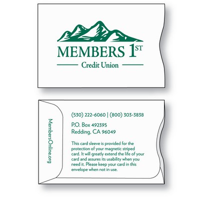 Paper 24 Sub Wove Credit Card Sleeve 2-1/4" x 3-3/8"