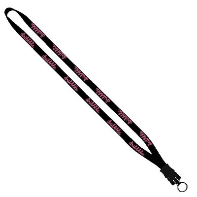 1/2" Cotton Lanyard with Plastic Snap-Buckle Release & O-Ring