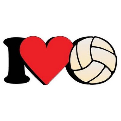 I Love Volleyball Promotional Magnet w/ Strip Magnet (12 Square Inch)