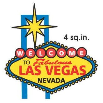 Las Vegas Sign Magnet w/ Full Magnetic Back (4 Square Inch)