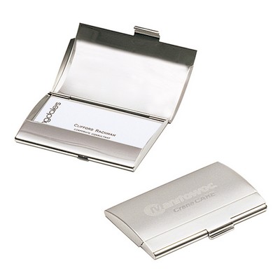 Curved Business Card Case in Satin Nickel