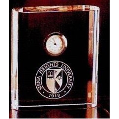 Crystal Series Crystal Rectangle Award w/Clock